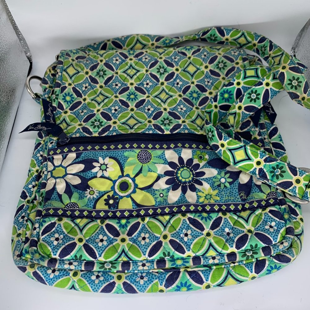 Vera Bradley Crossbody Bag Blue Green Patterned